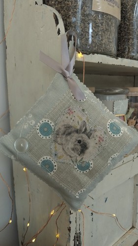 Handmade linen lavender pillow