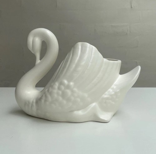 Ceramic swan vase retro - nz,