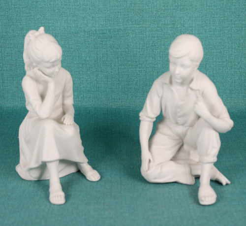 Vintage white porcelain boy - vintage,