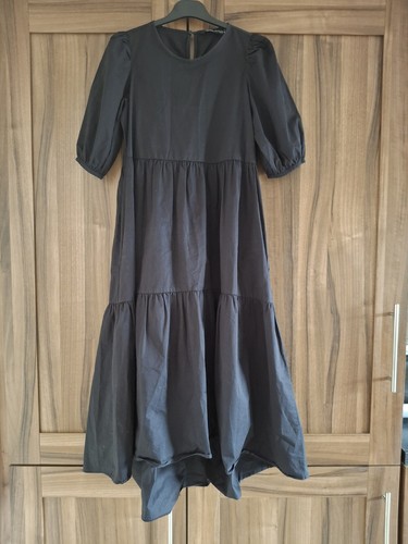 Black zara cotton - cotton, tiered