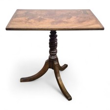 Antique Flame Mahogany Snap Top Pedestal Side table - Tip Top  Occasional Table