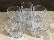 Classic Traditional Style Crystal Cut Glass Whisky Tumblers x 6 VGC