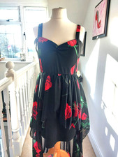Beautiful black and rose quiz curve  size 20 party dress ideal Xmas/NY £ 16.99