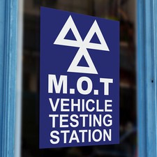 MOT Testing Station Car Repair Garage Printed Vinyl Wall Window Sign Business
