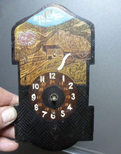 Small old antique wooden dial - small,