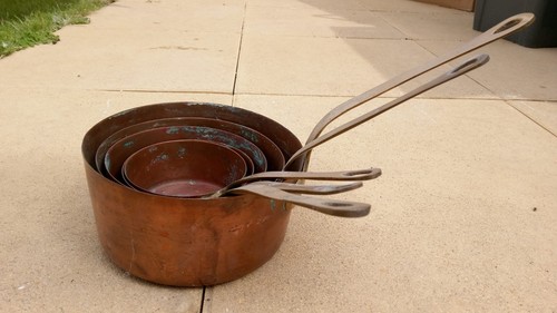 Vintage french copper pan - french,