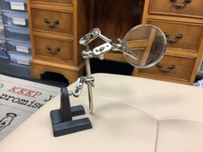 Helping Hand Tool Magnifying Glass Adjustable Alligator Clip Iron Stand