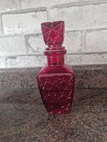 Vintage cranberry bottle with - cranberry,