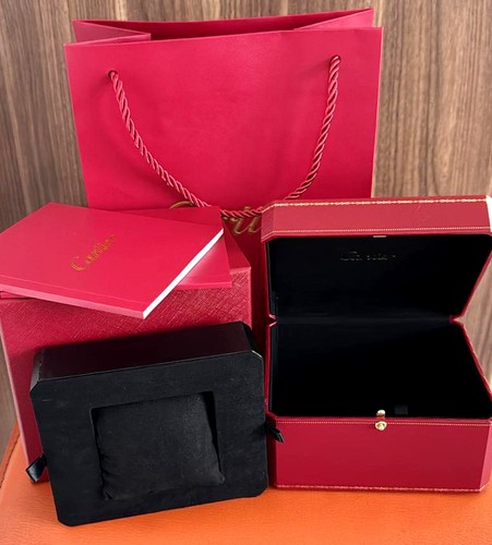Cartier red burgundy watch box - red,