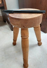 Tiny vintage 3 legged stool, small plant stand, display, miniature seat