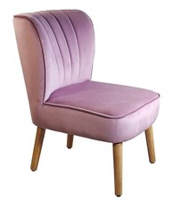 Velvet Accent Chair Bedroom chair Wood Legs, lilac velvet