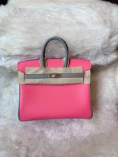 Hermes Birkin 25 VIP BICOLOR Rose Azalee Gris Mouette Rose Gold HDW Pink Grey