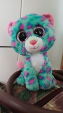 Ty Beanie Boo 6" Blue and Pink Spotted Leopard "Sydney". (Released 2016)