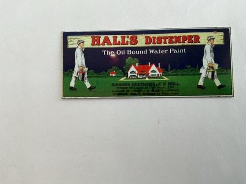 Halls distemper sign enamel - halls,