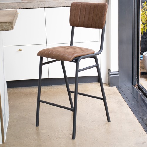 Tan upholstered bar - upholstered, faux