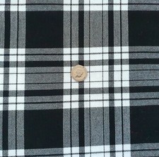 Top quality Black & White Poly Viscose Tartan Check Fabric -clothing furnishings