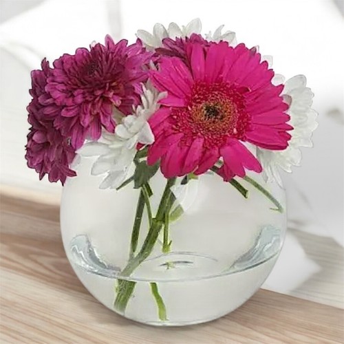 Pasabahce round glass - round, flower