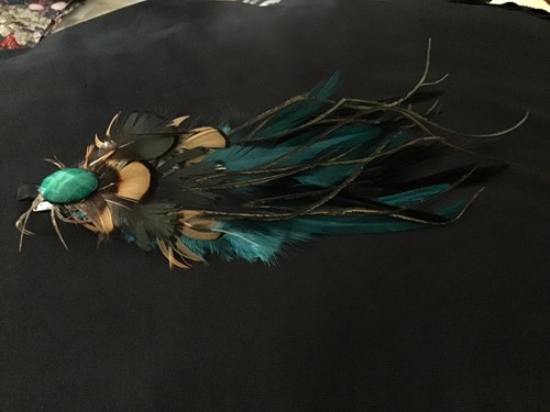 Peacock feather hair - , clip