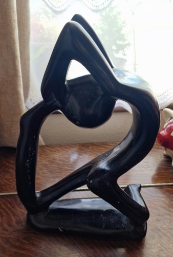 Black soapstone sculpture - soapstone, hand