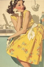 Retro Girl Leaning Against
