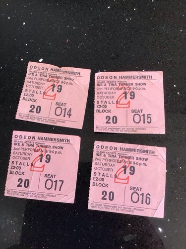 Ticket stubs ike - and, tina