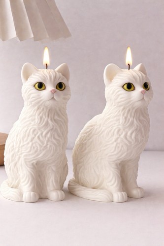 Cat candle cute animal - animal, soy