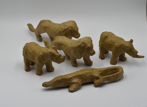 Paper mache jungle animals - mache,