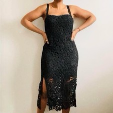 Zara Black Lace Midi Dress -