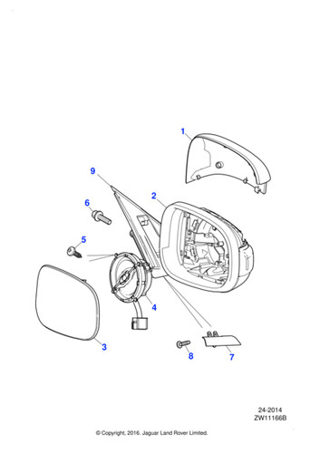 Jaguar door mirror - door, xf