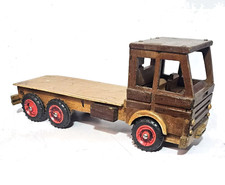 Vintage Large Scratch Built Wooden Scania Flat Bed 6-Wheeler Lorry Truck
