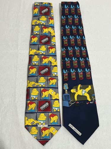 The simpsons silk ties duff - silk,