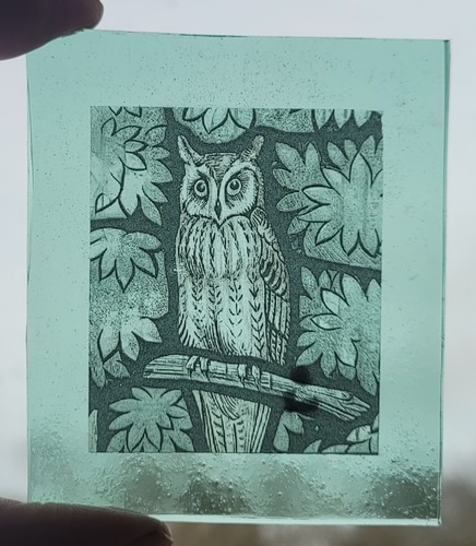 Owl stained glass antique