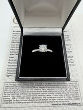 9 Carat White Gold Lab-grown Diamond Solitaire Ring 1 Stone 0.70 Carat IGI Cert
