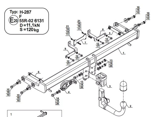 Detachable swan neck - tow, bar