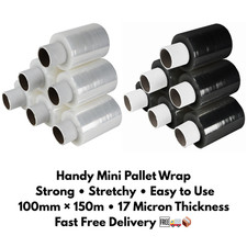 Handy Mini Pallet Wrap 100mm x 150m 17mu Stretch Cling Film Shrink Roll