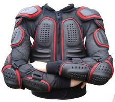 RED/BLACK MENS SPINE GUARD CE BODY ARMOUR MOTORBIKE MOTORCYCLE PROTECTION JACKET