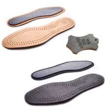 100% Natural Leather Shoe Insoles Unisex Active Carbon Genuine Inner Sole