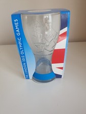 London Olympic 2012- Coca Cola Embossed Glass & Wrist Band-Blue-Rare New & Boxed