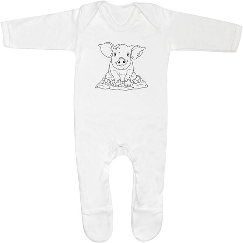Muddy pig baby sleepsuit - 'muddy,