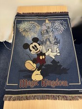 Disney Magic Kingdom Throw Blanket 60”x 50” Mickey Mouse