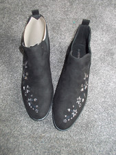 GRACELAND BLACK SUEDE LADIES ANKLE BOOT SIZE 39.