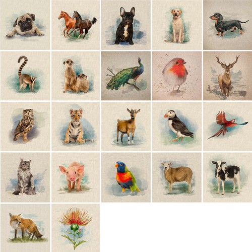 Watercolour animal print - watercolour,