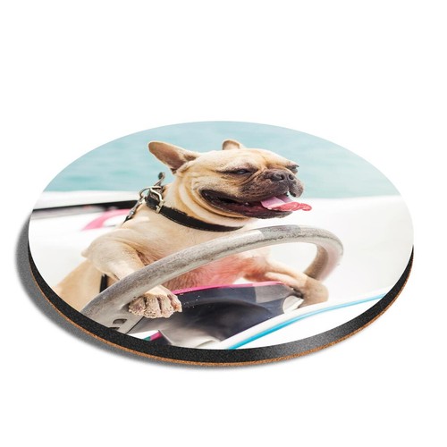 Round mdf coaster french - mdf,
