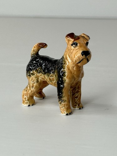 Vtg glazed porcelain - porcelain, airedale