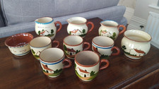 JOB LOT TORQUAY Devonport POTTERY Motto Ware 3 Jugs, 2 Sugar Bowls & 5 cups