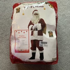 Santa Clause (Santa Father Christmas) Premier Deluxe 10 Piece Costume Brand New