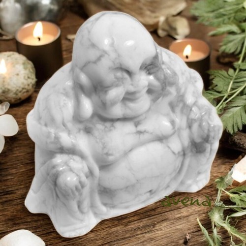 White howlite carved - carved, buddha