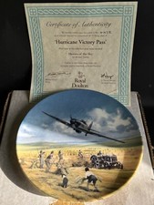 VINTAGE HURRICANE VICTORY PASS ROYAL DOULTON PLATE HEROES OF THE SKY PLATE BOXED