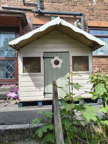 Kids play house outdoor - kids, wooden