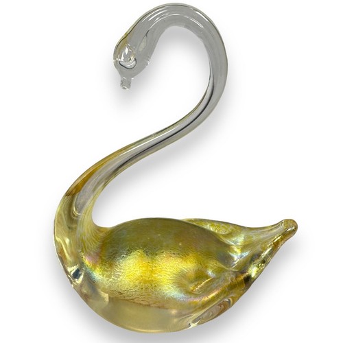 Vintage heron art glass - heron, yellow